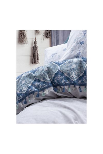 ŞENER HOME Комплект двоен юрган Cottonbox Candy Jeni в синьо