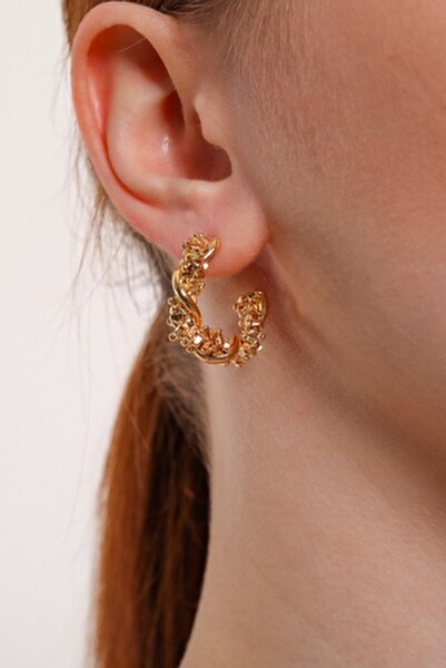 AURRARİ 2'li Altın Kaplama Curled Halka ...