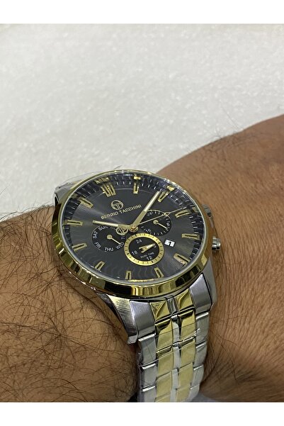 Sergio Tacchini SERGİ TACCHİNİ GOLD & GÜMÜŞ DUAL TİME GRİ KADRAN 45 MM 5 ATM ...
