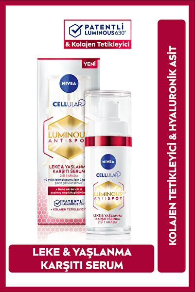 NIVEA Hyaluronik Asit, Kolajen Tetikleyici Luminous630 Leke Ve Yaşlanma Karşıtı Serum 30 ml
