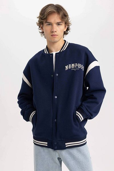 DeFacto A4473AX/NV251 Defacto Men's Cardigan NAVY