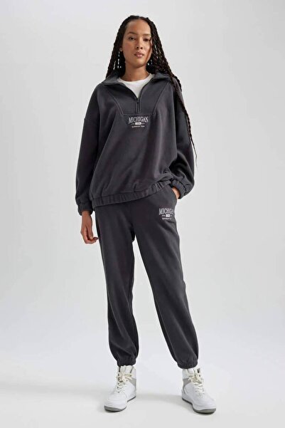 DeFacto Y2649Az/Ar191 Defacto Women's Sweat Antracite