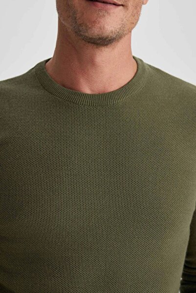 DeFacto X7392Az/Kh202 Defacto Men's Sweater Lt.Khaki