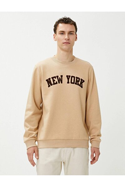 Koton 4WAM70116MK Koton Erkek Sweat BEJ
