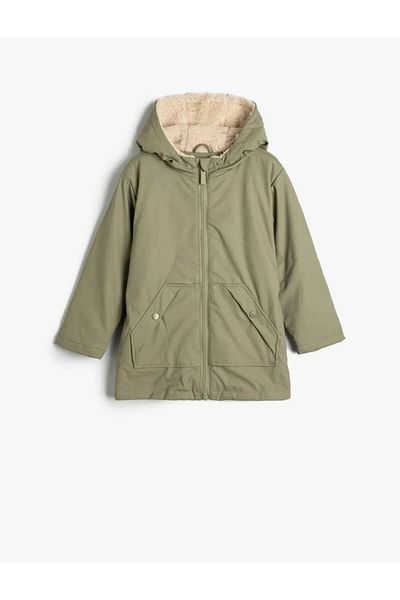 Koton 4wkg00009aw Girl's Coat Khaki