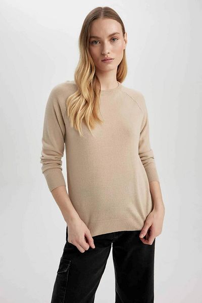 DeFacto I6913Az/Bg420 Defacto Women's Sweater L.Beige