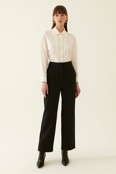 Perspective Derians Comfortable Fit Long Length Wide Leg Black Color Women's Pants