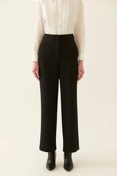 Perspective Derians Comfortable Fit Long Length Wide Leg Black Color Women's Pants