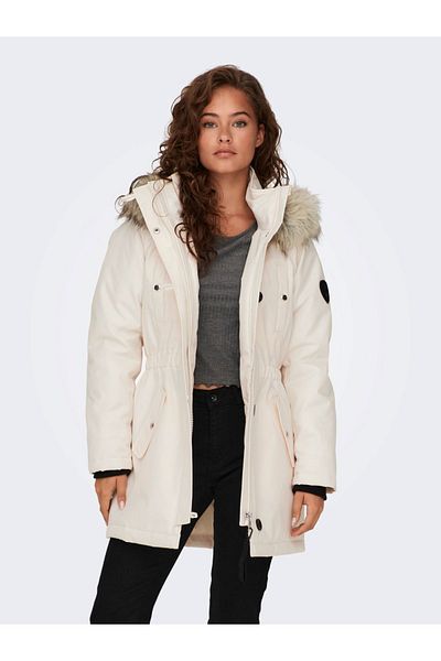 ONLY 15304625 Only Onlırıs Fur Winter Parka Cc 2023 Otw Γυναικεία Παλτό Eggnog/NATURE FUR