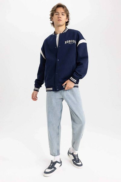 DeFacto A4473AX/NV251 Defacto Men's Cardigan NAVY