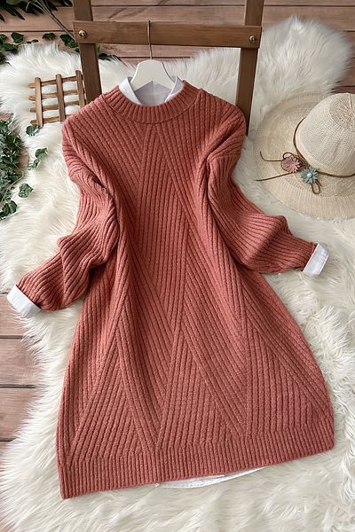 MODAQU Μπακλαβάς Soft Sweater Tunic - Salmon