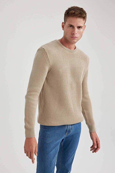 DeFacto Defacto B0544Ax/Bg193 Men's Sweater - Sand