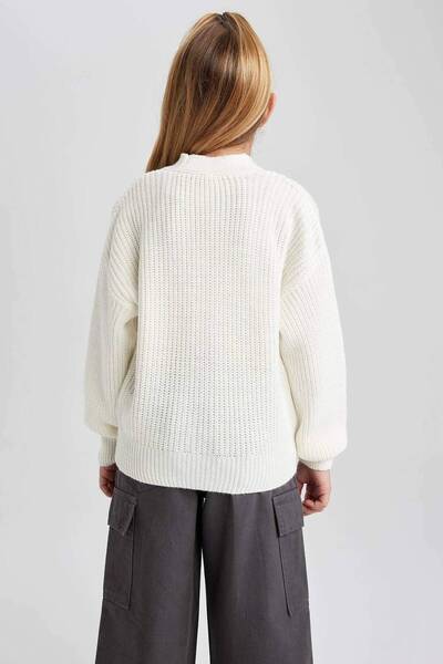 DeFacto A2298A8/Er105 Defacto Girl's Cardigan Ecru