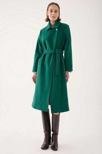 Perspective Kavya Emerald Green Color Women's Coat