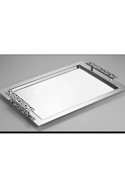 KÜBRAHOME'S صينية كبيرة من الفولاذ المقاوم للصدأ باللون الفضي