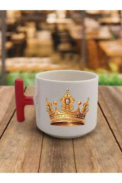 lili hediyelik King's Crown Visual Coffee Mug Cup Ceramic Mug - Ceramic Tea, Coffee Gift Cup