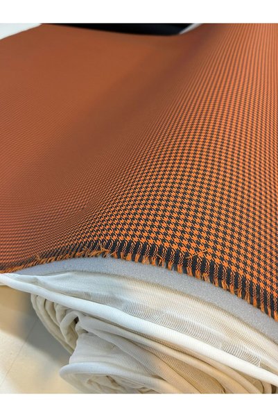 Gülkan Ticaret Crowbar Patterned Sofa Fabric (Orange)