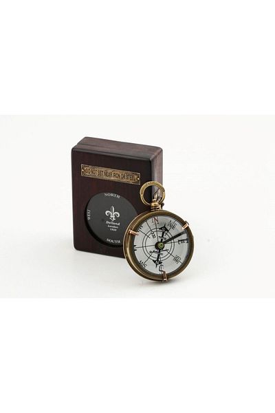 keyfimshop Antique Type Compass with Wooden Box