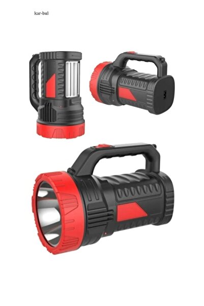 OnlyTech Profesyönel Çift Fonksiyonlu 15 Wat Parlak Led Şarjlı El Feneri 26sm...