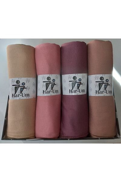 HAR-UM Ticaret Hijab Women's Combed Cotton Shawl Model-Set of 4