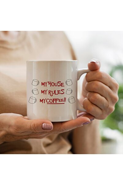 qoeuyl boutique My House My Rules My Coffee Printed Mug