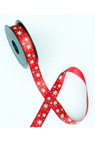 BabyMeva 2 Metre Kırmızı Saten Yılbaşı Kurdelesi Eni 2,5 Cm