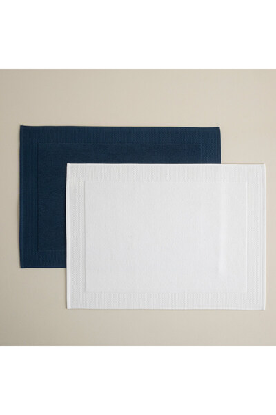 Chakra Sobeska 2'Li Paspas 50x70 cm Beyaz/Marin Mavi