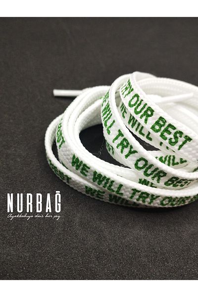 NURBAĞ DOKUMA SPORTS SHOES ( WE WILL TRY OUR BEST ) PRINTED LACES HZ10001 1 PAIR 90 CM