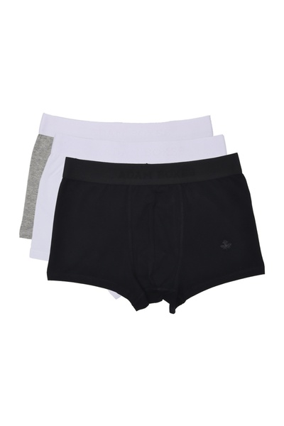 ADAM BOXES مجموعة من 3 قطع من Boxer Trunk Neo-cosy - أسود، أبيض، رمادي