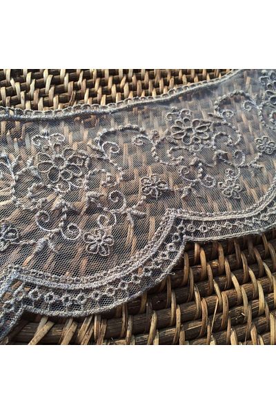 Dost Accessory Patterned Gray Edge Guipure / Lace Decoration Material / Lace Ribbon Width 11 Cm 10 Meters