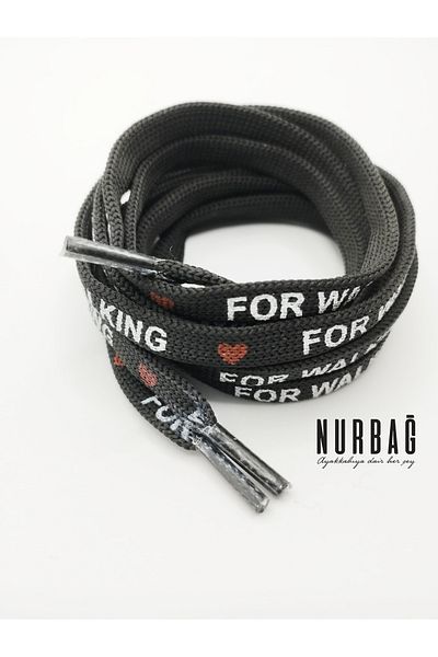 NURBAĞ DOKUMA SPORTS SHOES BLACK PRINTED LACES 90CM 1 PAIR JK8000