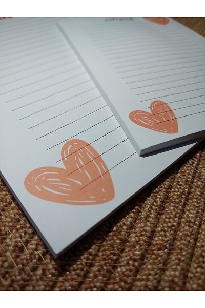 Milyoncu Sepeti Heart Patterned Lined Notebook-Notepad-Blocknote A5