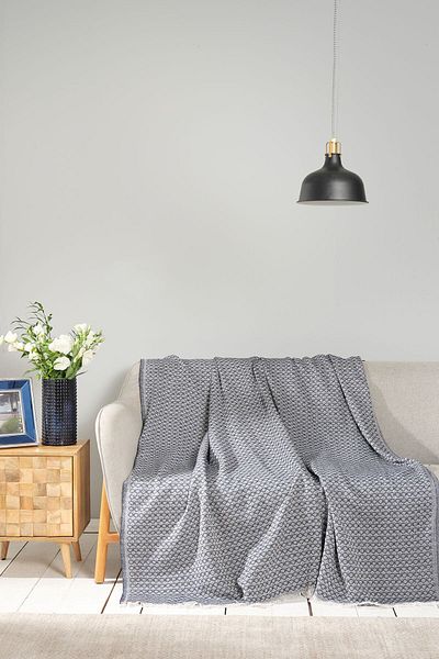 Karaca Home Bety Navy Blue Sofa Cover TV Blanket Single 170 Cm X 210 Cm