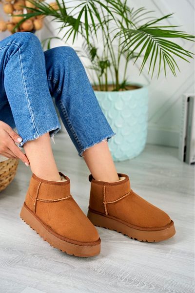 meefshoes Damen-Ministiefel mit dicker, pelziger Sohle