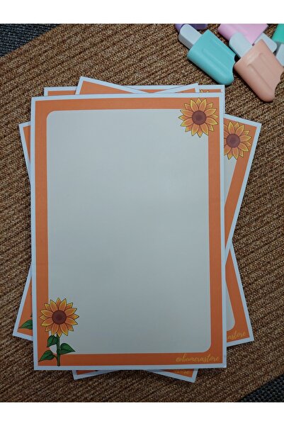 Milyoncu Sepeti Sunflower Patterned Unlined Notebook-Notepad-Blocknote A5