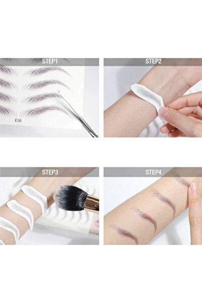 NİYENABEAUTY Kaş Dövmesi Sticker Kalıcı Suya Dayanıklı Doğal Görünümlü Siyah Renk