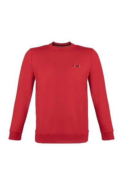 FORMO Men's Red Crew Neck Embroidered Sweat