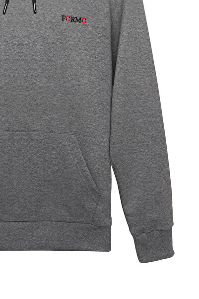 FORMO Чоловічий світлий светр з капюшоном і вишивкою