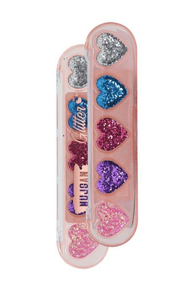 MUJGAN 5-Piece Glitter Eyeshadow Palette - Heart Shaped, No:3