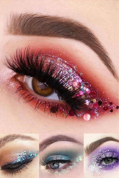 MUJGAN 5-Piece Glitter Eyeshadow Palette - Heart Shaped, No:3