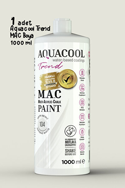 Aquacool Trend Akrilik Hobi Boyama Seti 1000 ml, 2 Adet Katalizör, Kadife Rulo 10 Cm, Boyacı Tavası, İpek Fırça