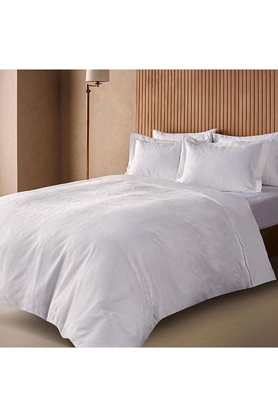 Marie Claire Set cuvertură de pilota albă - satin de bumbac minim, dublu iarnă