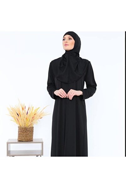 ASLINUR GİYİM Tek Parça Fermuarlı Namaz Elbisesi Lacivert