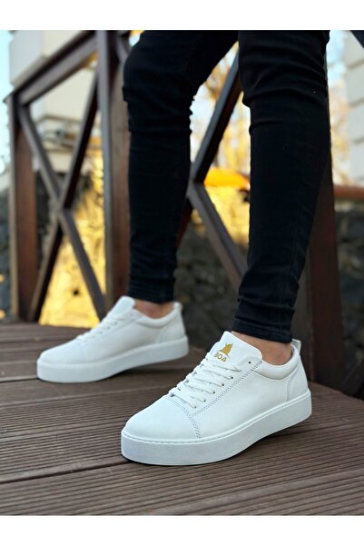 TUGERDİ Tugerdi Lace-Up Δερμάτινα Λευκά Casual Ανδρικά Κλασικά Αθλητικά Παπούτσια TGE23254