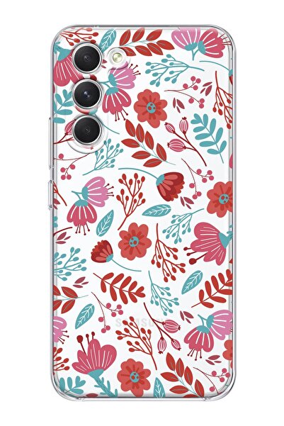 shoptocase Galaxy S23 Uyumlu Şeffaf Çiçekler Telefon Kılıfı