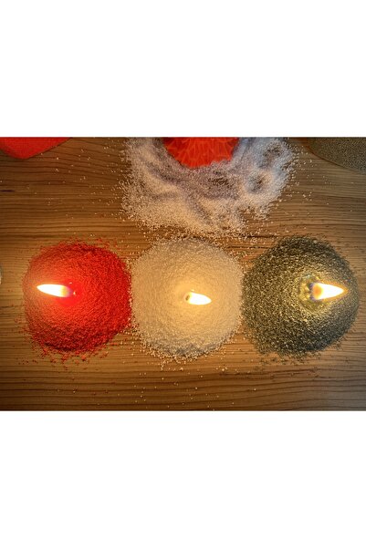 BlueDaisyCandle Inci Tozu Mum Exclusive 3'lü Yılbaşı Seti Kırmızı , Zeytinyeşili ,beyaz