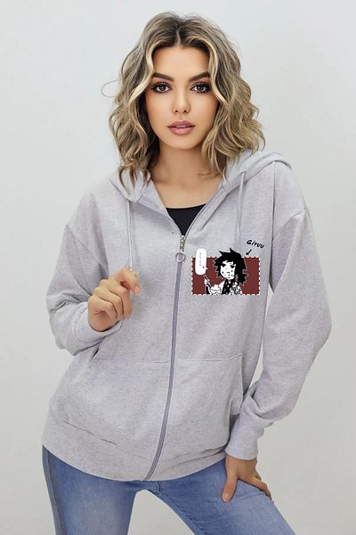 Pisa Art Giyuu Tomioka Demon Gray Zipper Cardigan