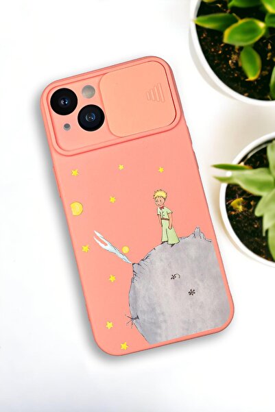 mooodcase iPhone 13 Uyumlu Küçük Prens Desenli Kamera Koruma Slider Kapaklı Silikonlu Telefon Kılıfı