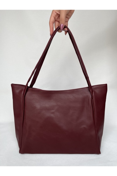 melecco Piele moale Claret Red Shopper Servietă Geantă de afaceri pentru școa...