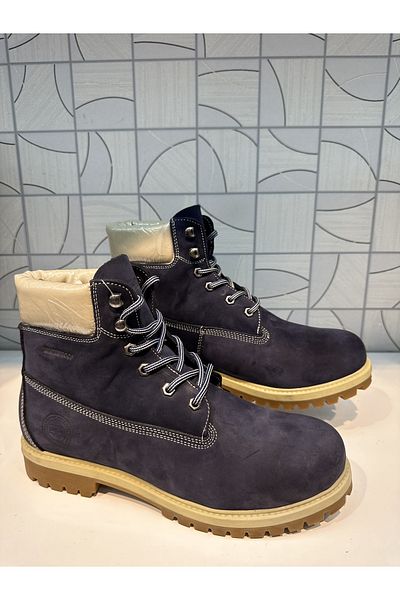 Riccardo Colli 901 Cizme unisex bleumarin din piele nebună din piele naturală, impermeabile, impermeabile, cu căptușeală caldă